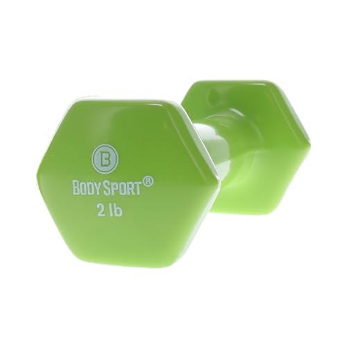 Body Sport Vinyl Coated Dumbbell 2 lb Light Green