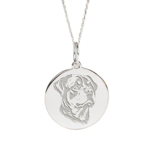 Collier gravé Rottweiler en argent, le bijou discret pour votre style quotidien