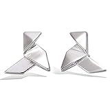 Les Trésors De Lily [P1229] - Pendientes de plata 'Origami' (cazuela tradicional) - 10 mm (rodiado), Metal Precioso