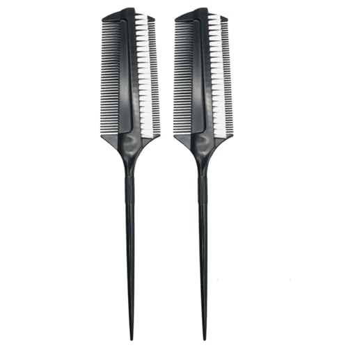 Mobestech Set 2 Pezzi Spazzola per Tintura da Parrucchiere Doppia Faccia in Plastica, Pennelli Applicatori per Colorazione Chioma Compatti e Portatili per Uso Professionale e Domestico