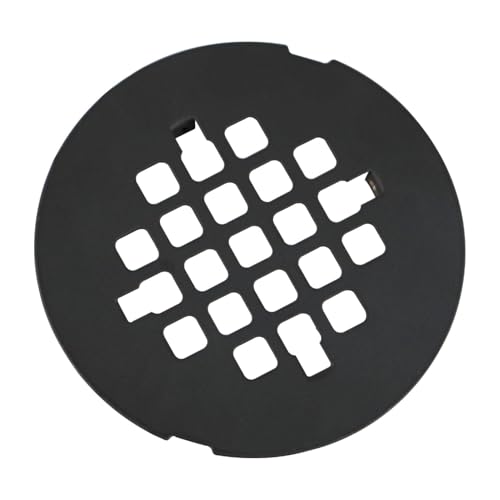 HIDROP Matte Black Snap-in Shower Floor Drain Cover 4-1/4 OD Round Grid