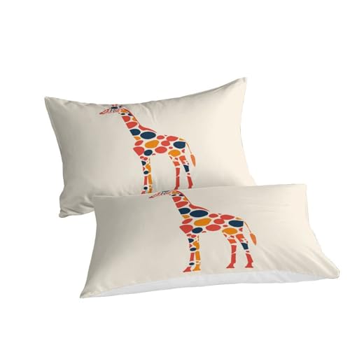 Housse de couette fermeture éclair girafe pour lit enfant facile à border