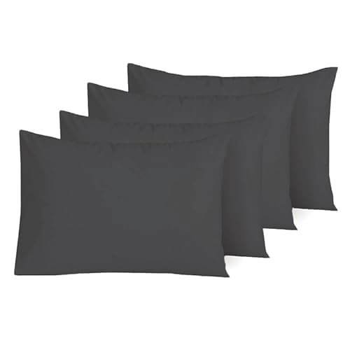 APEX FURNISHINGS Charcoal pillow cases 4 pack cotton 200 Thr