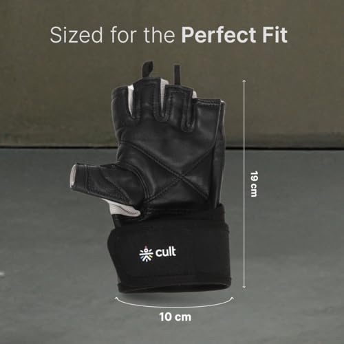 Image of CULT Fitness Training Gloves for Men & Women - Premium Grip Unisex Workout Gloves with Breathable Lycra & Half-Finger Design - Durable, Anti-Slip, Sweat-Absorbent Gym Gloves - Beige
