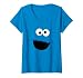 Womens Sesame Street Cookie Monster Face V-Neck T-Shirt