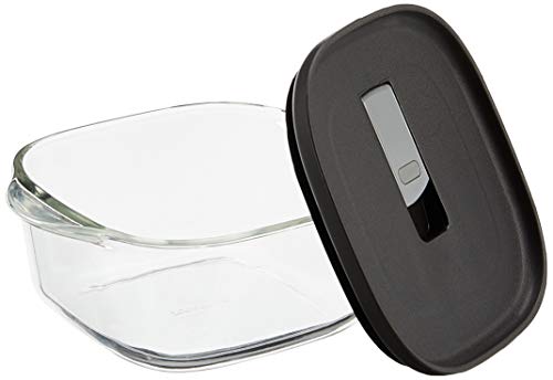 Lock&lock Glass Steam Oven Container, 760ml, Black