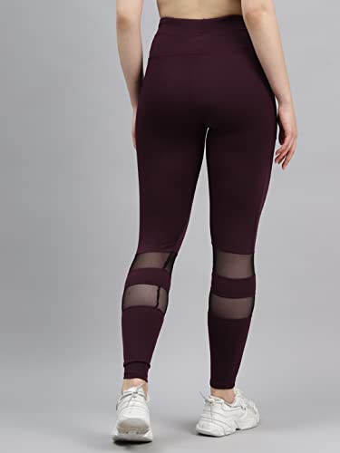 Image of BLINKIN Women's & Girl's Gym Wear Skinny Fit Mid Rise Tights Track Pant With Mesh Insert & Side Pockets : Ideal For Active Wear, Yoga & Workout - The Ultimate Gym Pants (6081)