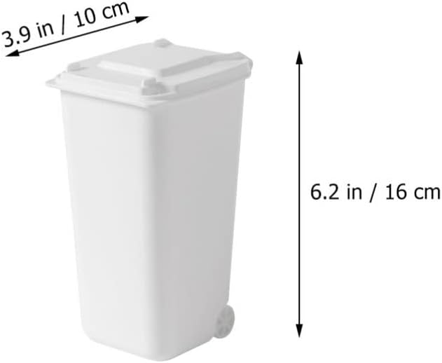 GANAZONO Mini Desktop Trash can Set 4 Pack with Clamshell Lid Space-Saving Tabletop Garbage Bins for Office Desk Organization and Pen Holder