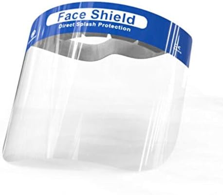 10 Packs Full Face Protective Shield Visor, Eye & Head Protection Direct Splash Protection Face Shield to Prevent Saliva, Droplet with Elastic Band(10 pcs)