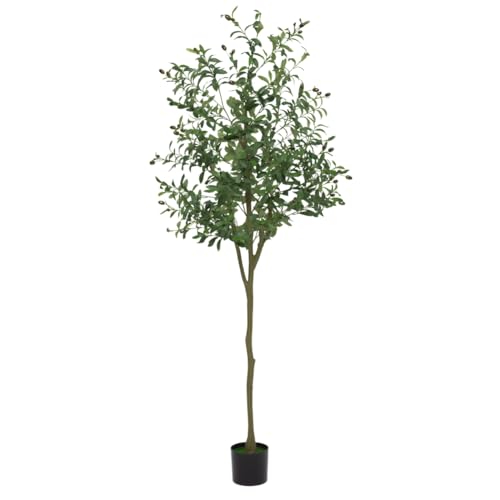 GarveeHome Artificial Olive Tree, 5FT Tall Faux Silk Plant Faux Olive Tree with Pot for Office House Living Room Home Decor Housewarming Gift