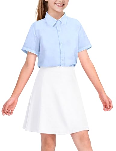 Image of KEREDA Girls Uniform Skirts with Undershorts Casual Stretchy School Skorts