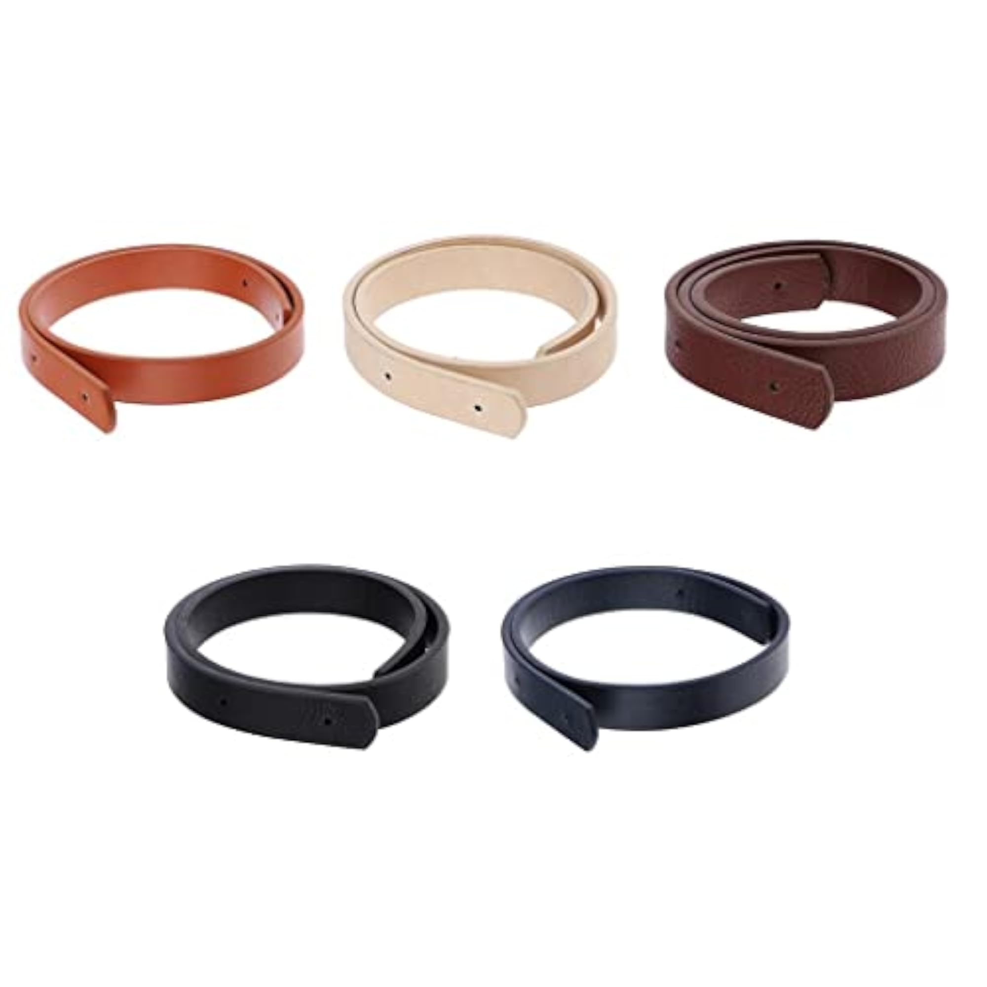 3x Detachable Handbag Handle Bag Belt, Dark Brown