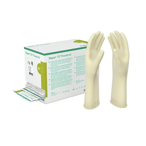Vasco OP Powdered 7,5 gants en latex pour examens et soins en cabinet