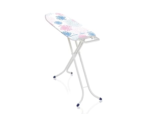 Leifheit Bügelbrett Classic M Compact, für Dampfbügeleisen geeignet, kompakter Bügeltisch mit dampfdurchlässiger Bügelfläche, Dampfbügelbrett mit fester Bügeleisenablage