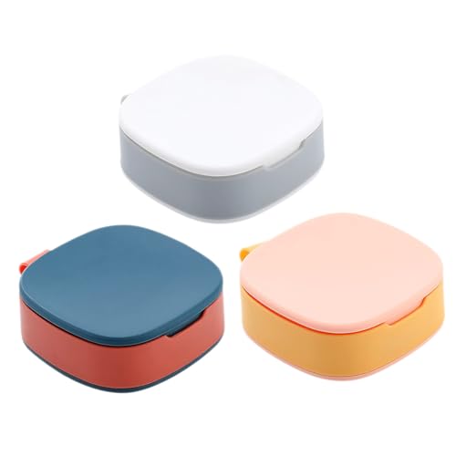 SAFIGLE Lot de 3 Piluliers Portatifs Étanches, Boîtes à Pilules Compactes en Polypropylène, 4 Compartiments pour Voyage, Rangement Pratique pour Usage...