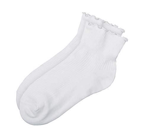 Image of Womens Ankle Casual Socks Lace Ruffle Low Cut Knit Cotton Lettuce Socks for Women Girls