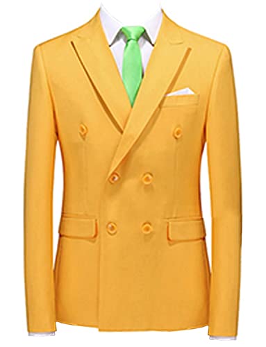 Men's Formal Suit Jacket Double Breasted Blazer Classic Fit Suit Coat Wedding Party