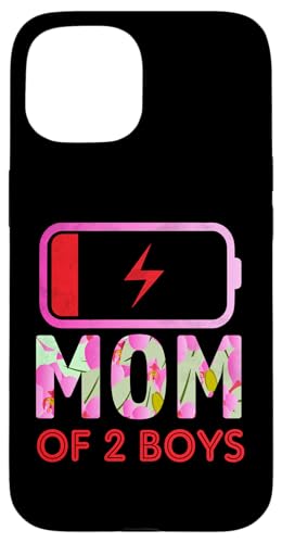Mom Of 2 Boys Mother's Day Women Mom Of Two Boys �X�}�z�P�[�X iPhone 15 �p