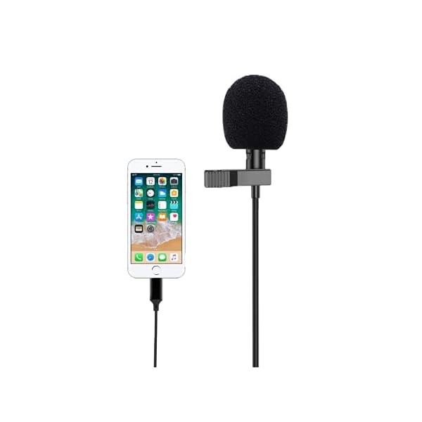 Lavalier Mikrofon, Ansteckmikrofon mit 1.8m Verlängerungskabel und Kondensator, Perfekt für iPhone/Recording Interview…