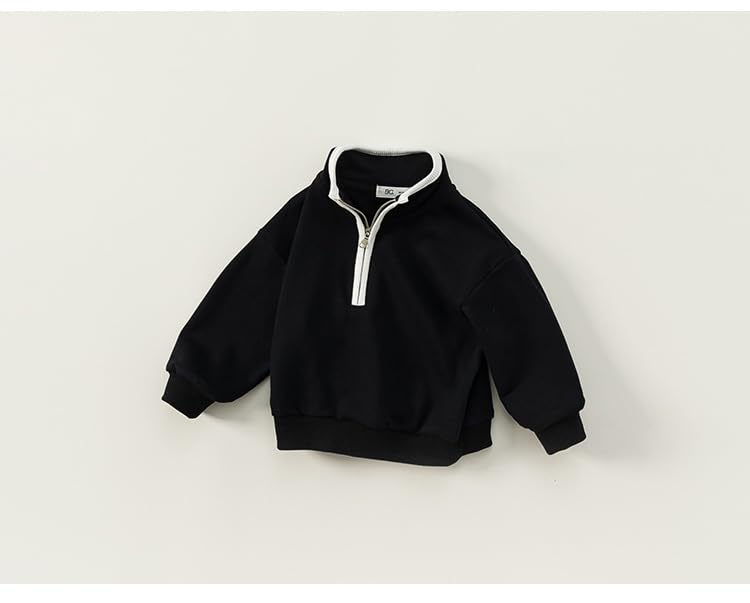 Toddler Boys Girls Solid Color Standing Collar Long Sleeved Top with Zipper Casual Spring and Autumn Coat3