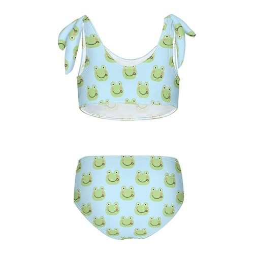 Wusikd Cute Green Frog Girls Swimsuits Two Piece Animal Swimwear Bikini Set for for Girls Size 9-102
