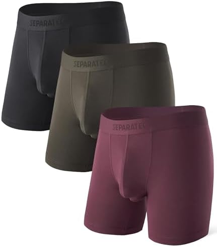 Separatec Mens Underwear Dual Pouch Boxer Briefs Anti Chafing Multipack