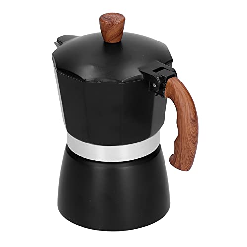 Cafetera de aluminio que no quema con mango ergonómico y diseño negro de 150ml 4