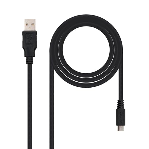 PRENDELUZ CABLE USB 2.0 Tipo A/M a Micro USB B/M, 1.8 m, ideal para cargar dispositivos y transferir datos de forma rápida y eficiente.