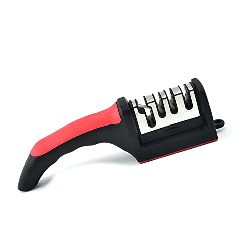 Professioneller Messerschärfer 4 in 1 Manueller Schärfer für Messer, Schere, mit rutschfestem und ergonomischem Design, geeignet für Koch und Zuhause Cover
