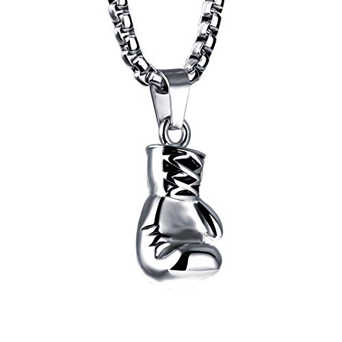 Preisvergleich Produktbild Joeyan Damen Halskette mit Boxhandschuh Anhänger Silber