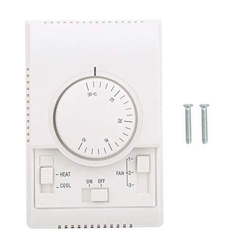 DEWIN Controlador de Temperatura, Controlador de Temperatura Mecánico Termostato de Aire Acondicionado Montado en Superficie 10-30℃ AC 220V