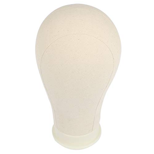Leeven 21"-24" Poly Canvas Block Head Professional Mannequin Canvas Head for Making, Drying,Styling Wigs with Table Clamp Stand 22 Inch
