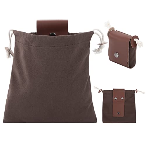 Bolsa de Forraje de Lona Encerada para Senderismo, Bolsa de Bushcraft Plegable, Bolsa de Recolección de Frutas con Cordón y Hebilla para Viajar, Acampar, Escalar y Pescar, Marrón