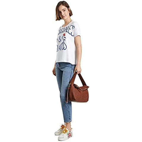 Camiseta Desigual TS Juntos, Blanco, Flores, Mujer Cover