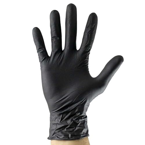 GUANTES NEGROS DESECHABLES DE NITRILO T:M 5MIL