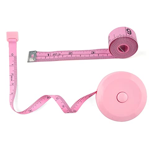 WINTAPE 2 Pièces Metre Ruban Couture 1.5m, Ruban à Mesurer Rétractable pour Mesures Corporelles Ruban Souple, Mètre Ruban Double Face pour Regime Couture Tailleur, Ruban Mesure Corps