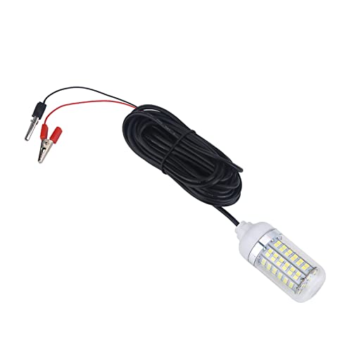 cardyven Underwater Fishing Light, 12V Outdoor LED Submersible Lure Bait Light IP68 LED Fishing Attracting Light Night Underwater Night Fishing Light Lamp (Warm Yellow Light)