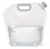 【Diseño de mango con incrustación】: el bidón plegable de agua potable tiene un mango ergonómico que proporciona comodidad, fácil vertido y fácil transporte, y una tapa de cierre hermético con junta a prueba de fugas que protege el agua de algas y bacterias, haciéndola más limpia y fresca.
