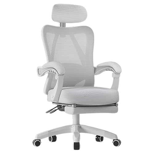 Silla para Videojuegos Silla ergonómica para Escritorio de Ordenador con reposapiés, Altura Ajustable, Ruedas giratorias, Tejido de Malla, Silla para Gamers para casa y Oficina