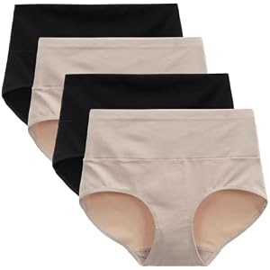 Women's Cotton Knickers High Waist Briefs Ladies Underwear 4 Pack