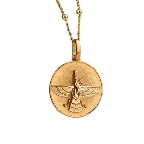 Collier Faravahar argent anti-ternissement pendentif 24mm