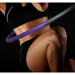 PRECORN Hola voor gewichtsverlies en massage, diameter 96 cm, fitnessband, gymnastiekband, instelbare hola hoepel voor kinderen en volwassenen, grijs/paars