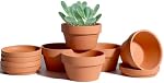 3.7 Inch Terracotta Shallow Succulent Pots - 6 Pack Terra Cotta Clay Pot with Saucer, Cacuts Indoor and Outdoor Planters with Drainage Hole
