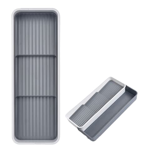 Estante expandible para especias, organizador de cajones de plástico ajustable, organizador de especias de 5.5 a 9 pulgadas para cubiertos o artículos de oficina Cover