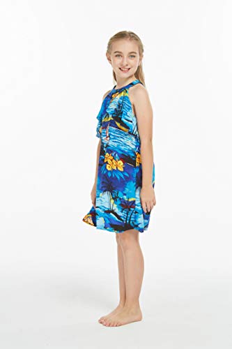 Image of Hawaii Hangover Family Matching Hawaiian Clothes, Sunset Blue | Family matching Hawaiian outfits, Sunset Blue, lightweight rayon, machine washable, tropical print, luaus, cruises