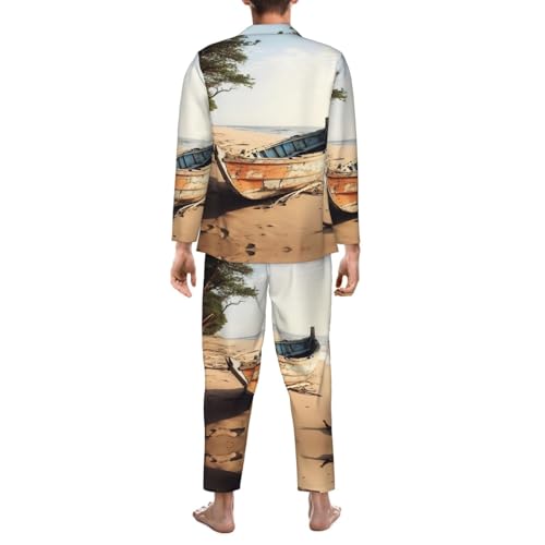 Pyjama classique imprimé bateau pour une soirée confortable à la maison - 5