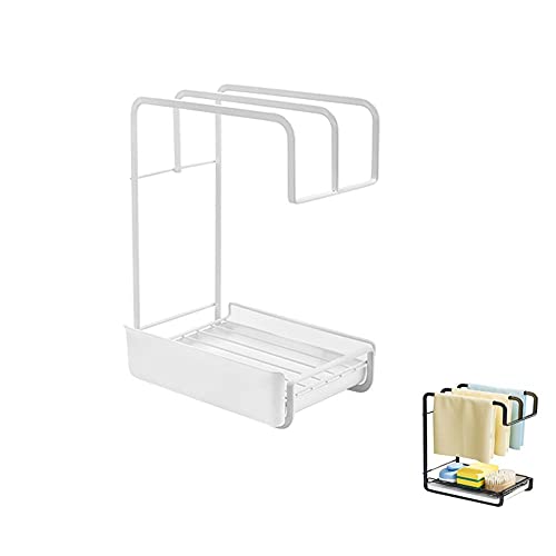 Dracod Spülbecken Organizer, Ordnungshelfer für das Spülbecken, Küchen Organizer Mit Lumpenablage für das Spülbecken, fur Aufbewahrung Küche Schwamm, Pinsel,Lappen Cover