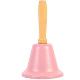 Campana de Mano de Navidad, 2.5 Pulgadas Xmas Hand Callbell con Mango de Madera Tradicional Escuela Handbell Recepción Campana Campana Servicio Campana Navidad Adornos de Campana (Rosa)