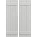 Ekena Millwork ARW101BB518X64STH Americraft Five 2 Exterior Real Wood Joined Board-n-Batten Shutters (Per Pair), 17 1/2"W x 64"H, Hailstorm Gray