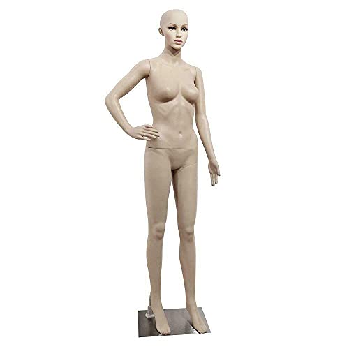 Mannequin Female - Realistic Full Mannequin Body Female with Head, Full Body Mannequin Female with Metal Base, Female Mannequin Full Body Adjustable Dressmaker Dummy Detachable